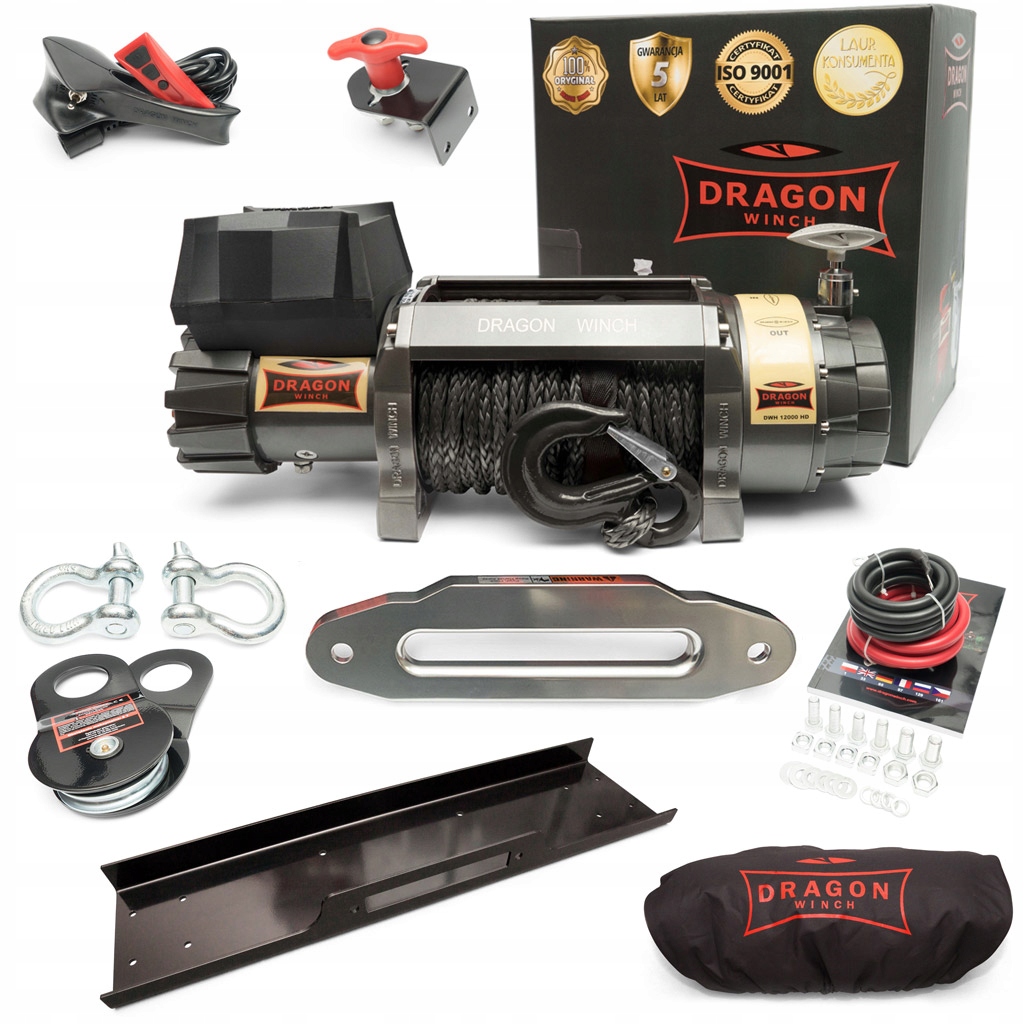 5,5T Naviják Dragon 12V Elektrický Naviják automobilová syntetický