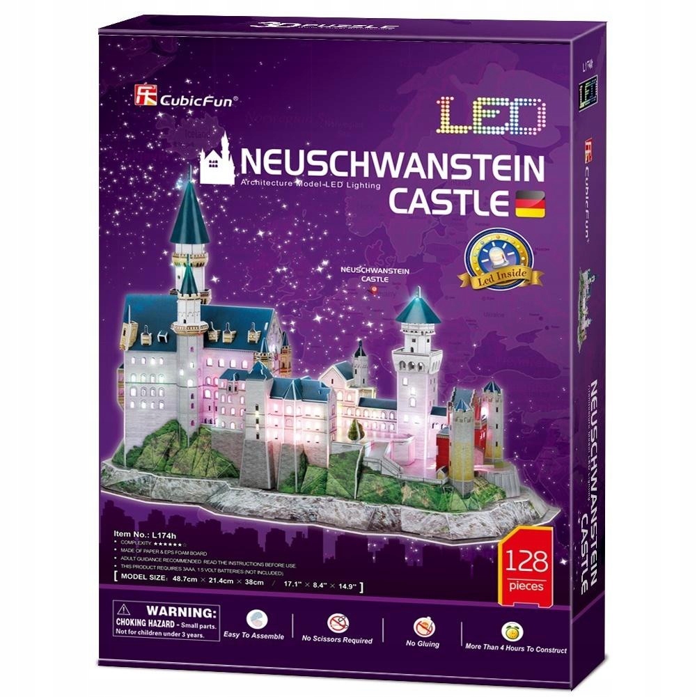 3D Puzzle Zámek Neushwastein Led Skvělá Kvalita