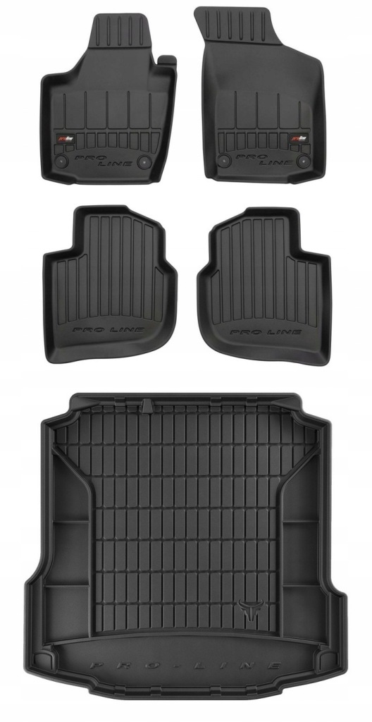 Set 3D gumové rohože Škoda Rapid Lb 2012-2019 bw
