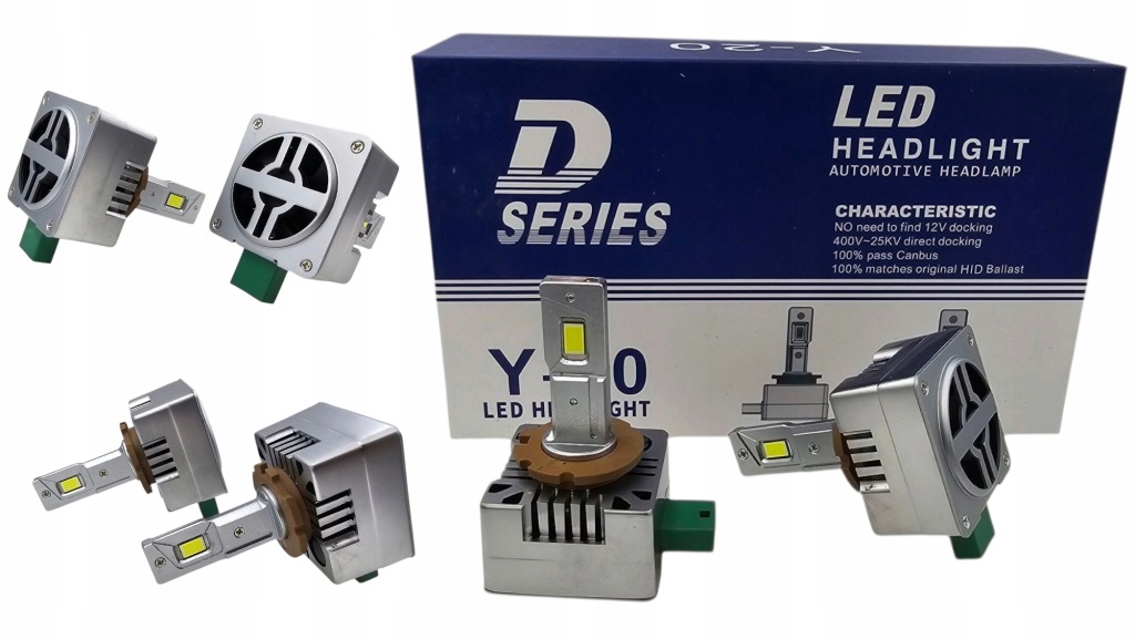 Led Žárovky D3S Y-20 Canbus 9000LM 70W Bi Xenon Silné Studená Bílá