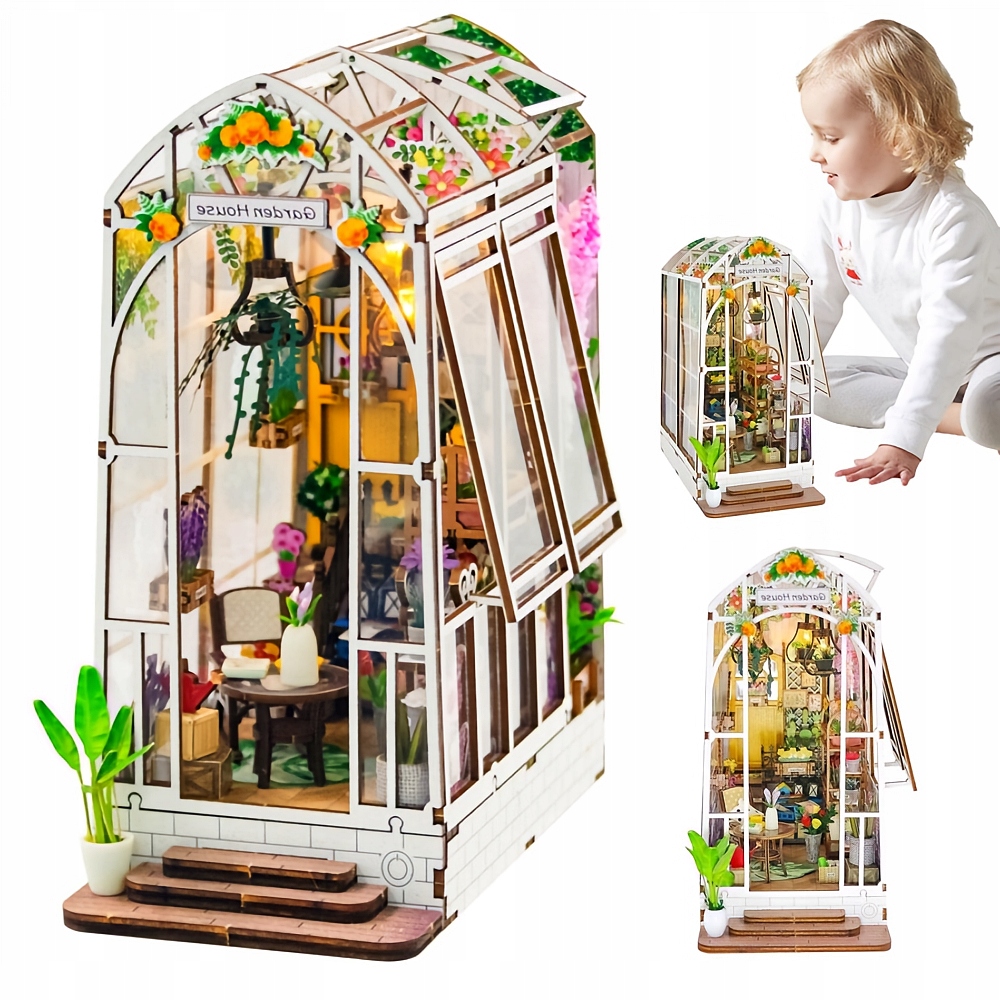 Miniaturní Kreativní Dům Dily 3D Puzzle Model Skleníku Dřevěná Sada