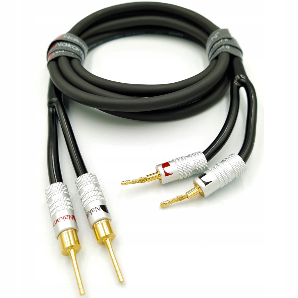 Nakamichi Reproduktorový kabel 2x1,5 Ofc kolíky 0,5 m