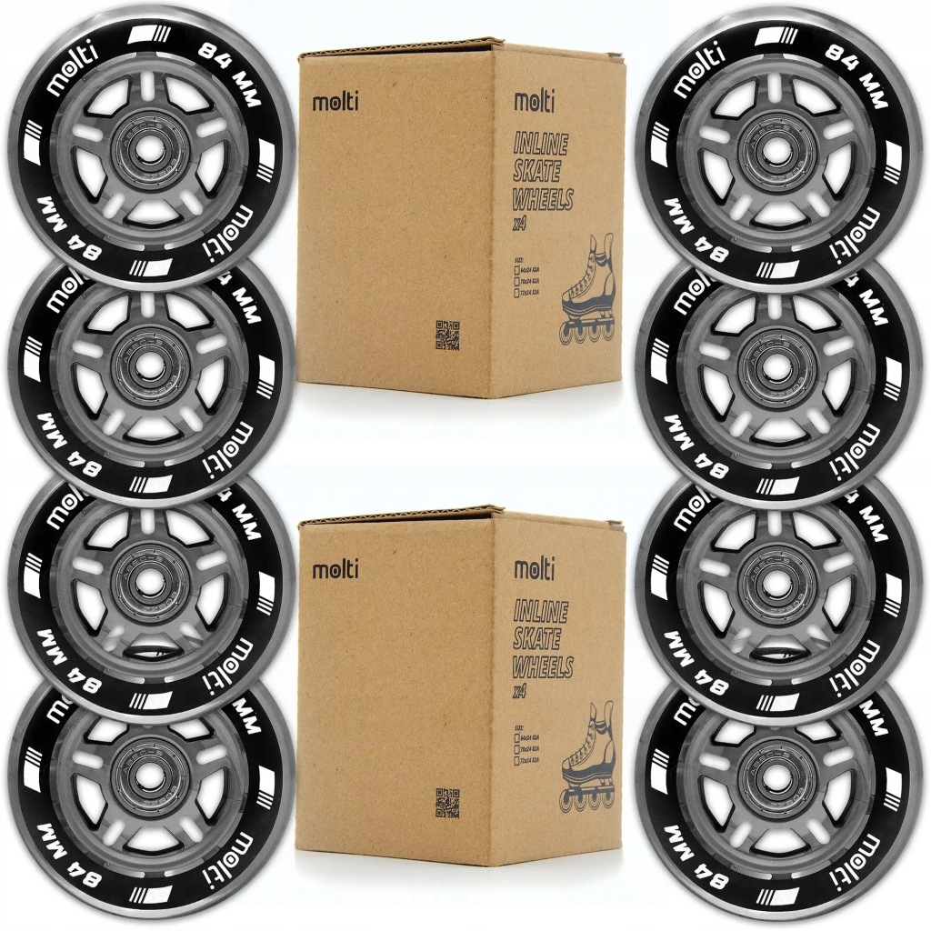 Sada 8 koleček 84 mm 82A ložiska ABEC-9 pro kolečka molti