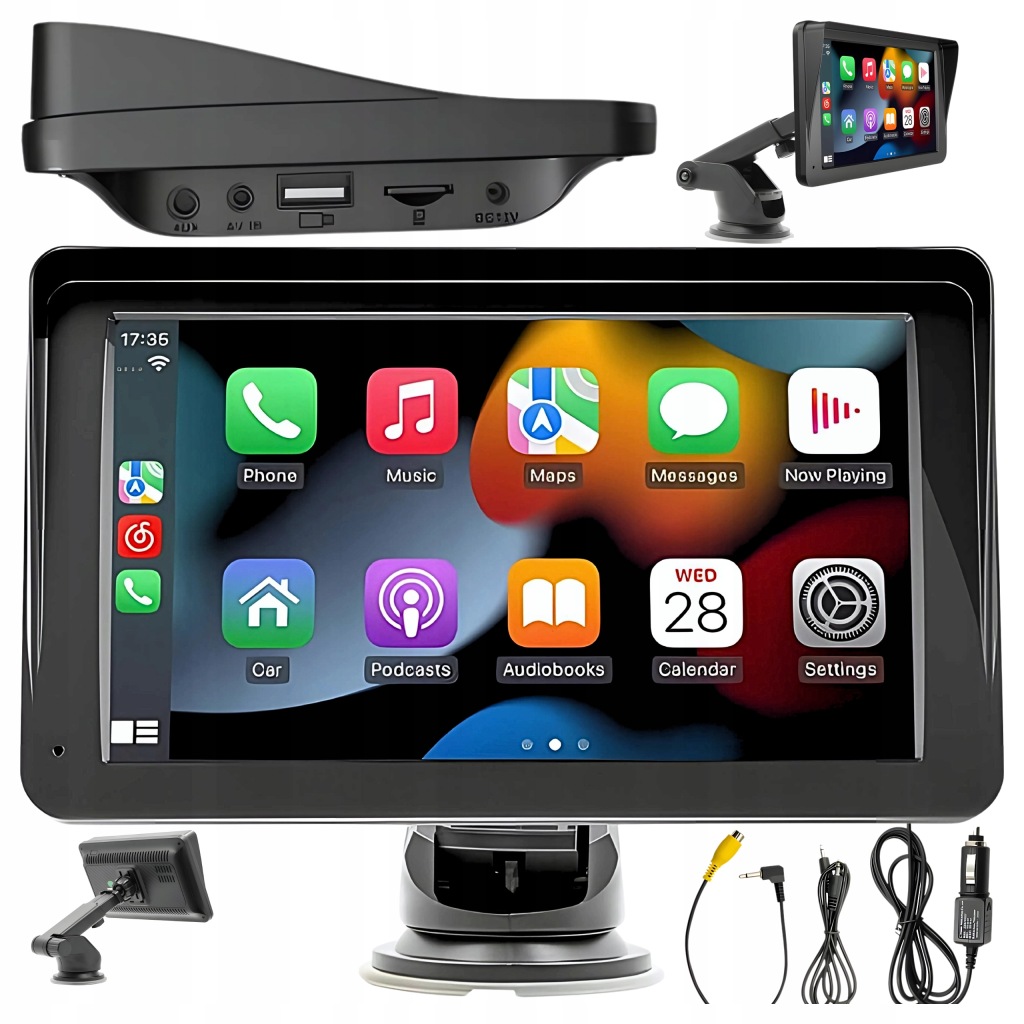 Automobilové rádio 7" CarPlay Android Auto bezdrátový Sd Bluetooth držák