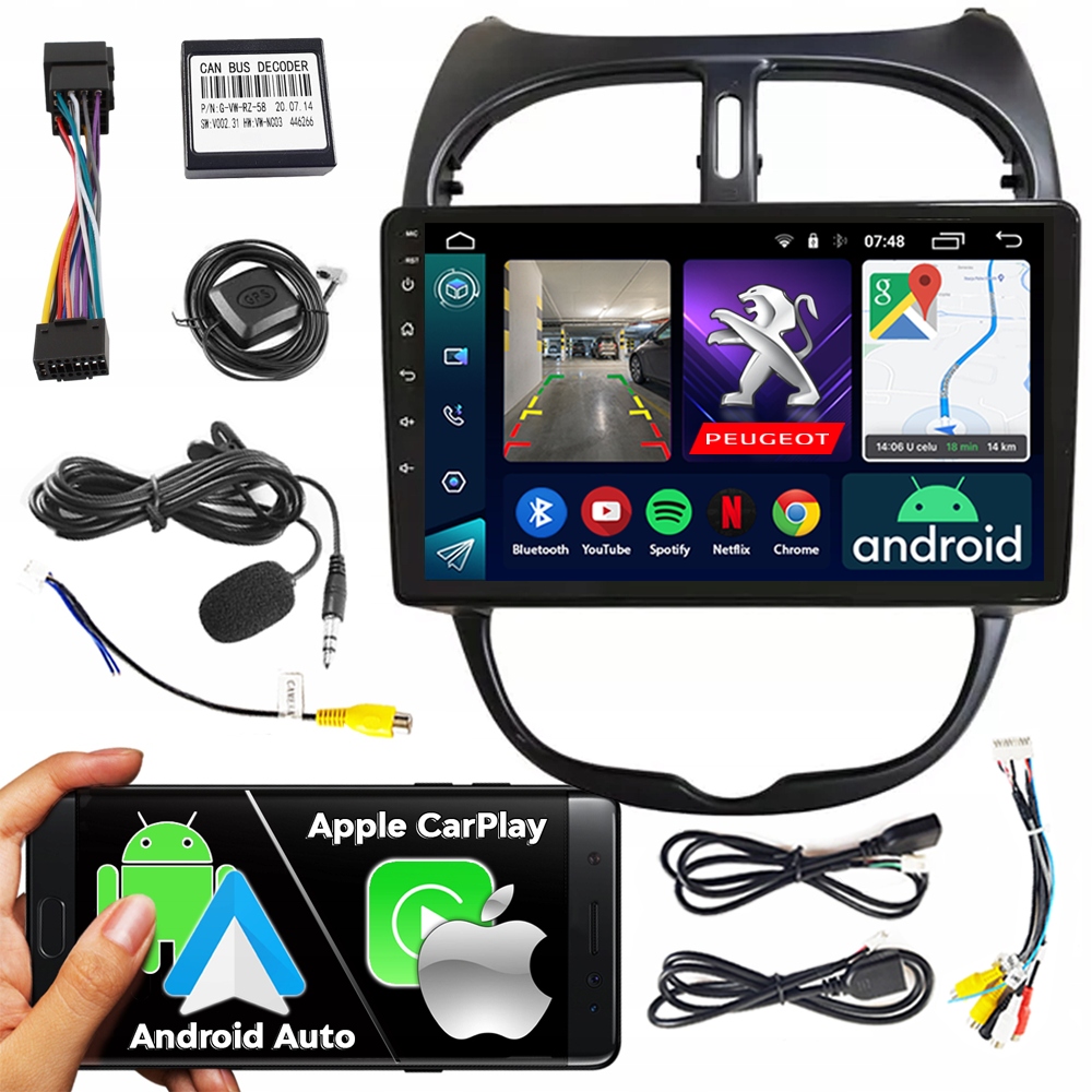 Autorádio Ncs RS-305 Peugeot 206 206CC 2002-2010 Android Navigace