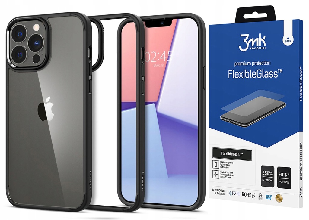 Pouzdro pro Iphone 13 Pro Max Spigen Ultra 3MK Sklo