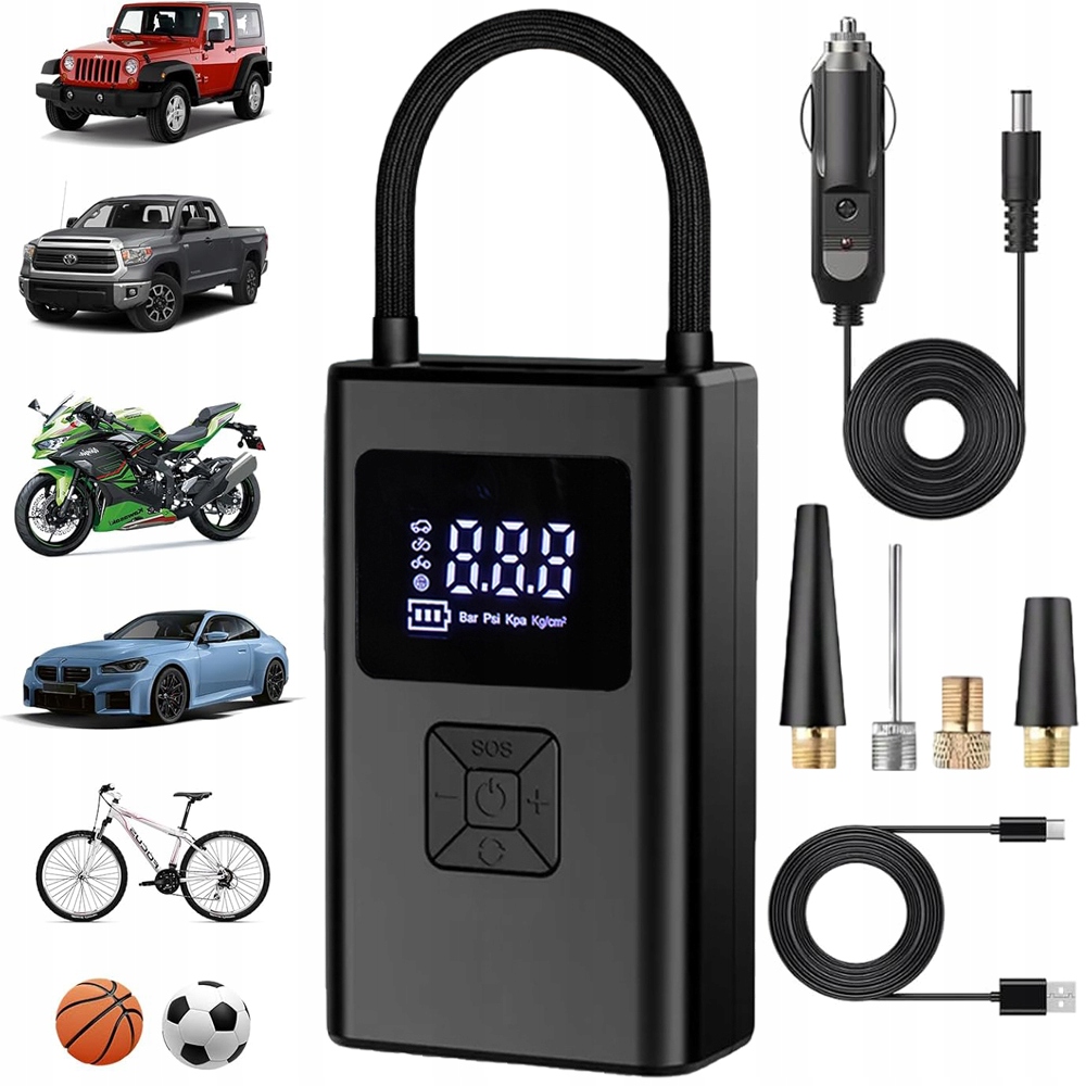 Elektrická Akumulátorová Pumpa Na Kolo Automobilová Pro Míč Kol Pneumatik