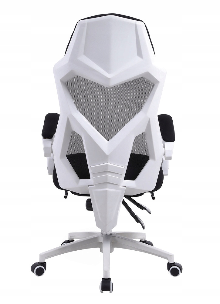 Herní křeslo Yoda White s podnožkou – ergonomické, nastavitelné, pohodlné