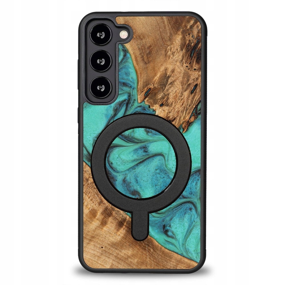 Pouzdro Bewood Unikátní pro Samsung Galaxy S23 Plus tyrkysové s MagSafe