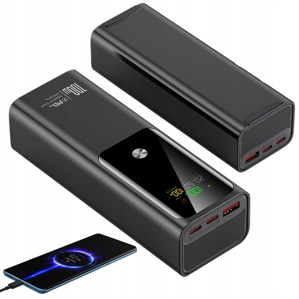 Rychlá Powerbanka 20000 mAh Pd 100W Usb C Usb-a Powerbanka Silná Cestovní