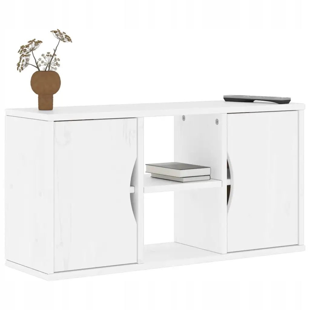 Tv skříňka "odda" bílá 79x24x40 cm Borovicový masiv Bílá 4103604