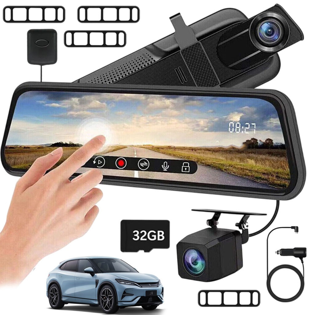 automobilová 4k 10 palců v zrcátku s couvací kamerou – celá dotyková
