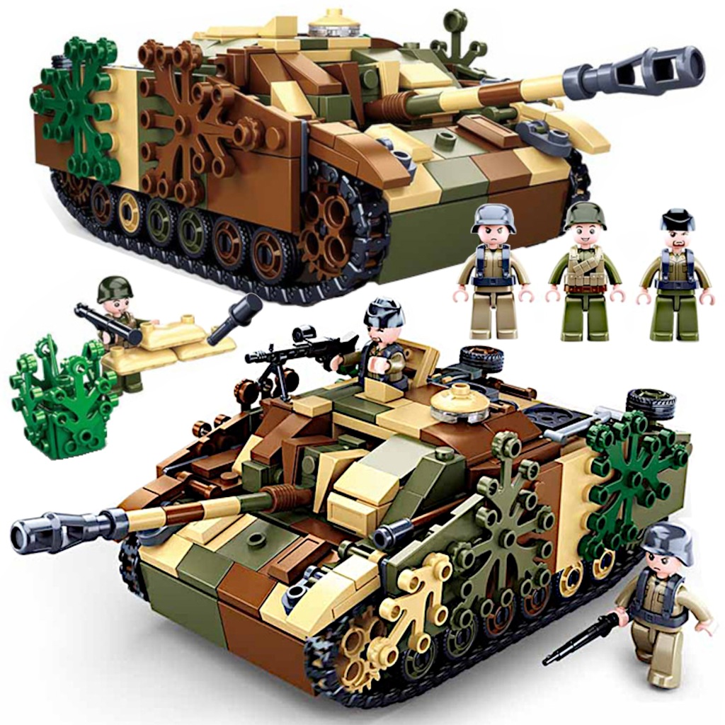 Stavebnice Tank StuG.III Německý Ničitel Maskování 3 Figurky ruchom.ele