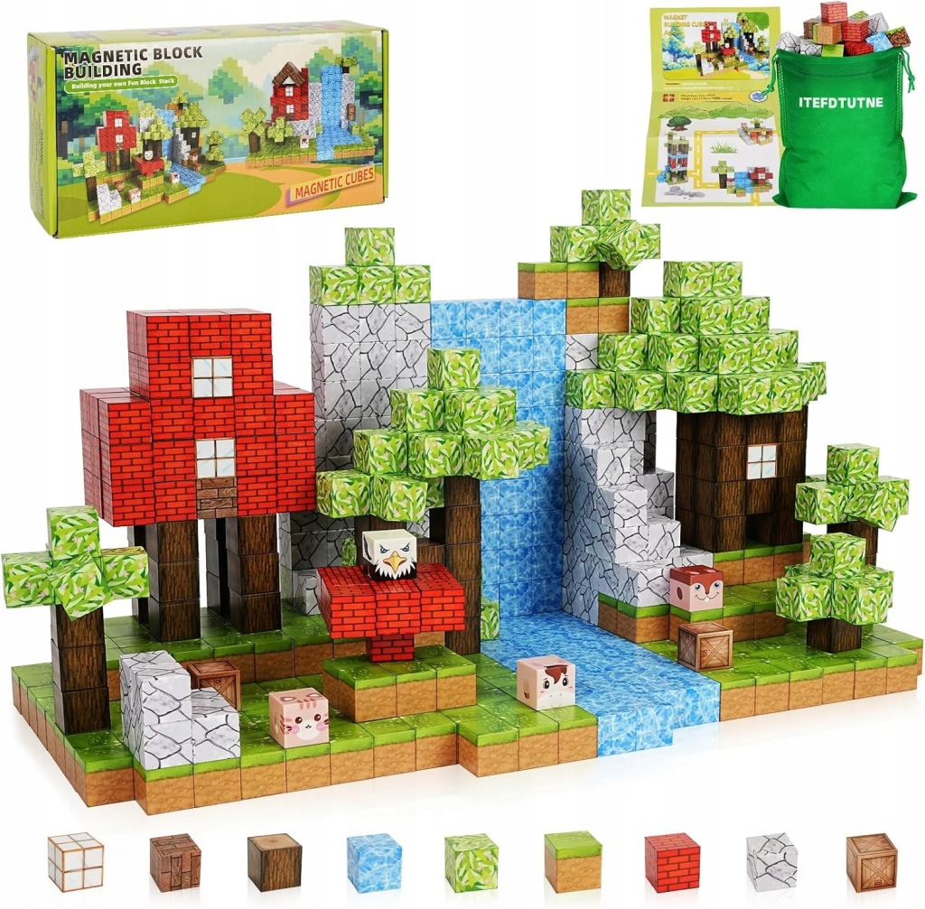 Stavebnice Kostky Stavebnice Krychle 100 Kostek S Magnety Skvělý Dárek