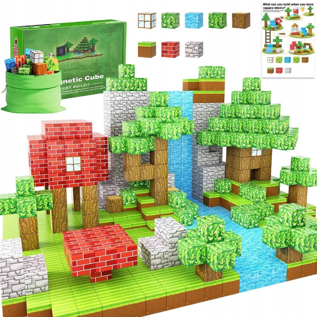 Magnetické Stavebnice Montessori 100EL Pro Děti Hračka
