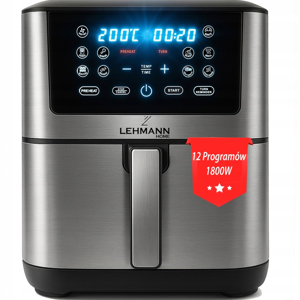 Fritéza Beztuková Fritéza Airfryer 8 l Velká Miska 12 Programů Led