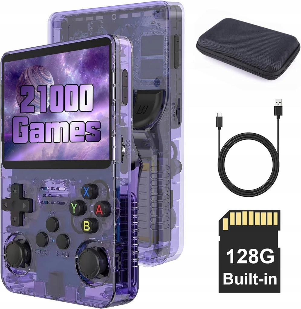 Retro Přenosná Mobilní Konzole R36S 32GB+128GB Pro Hry 3.5" Ips 21000 Her