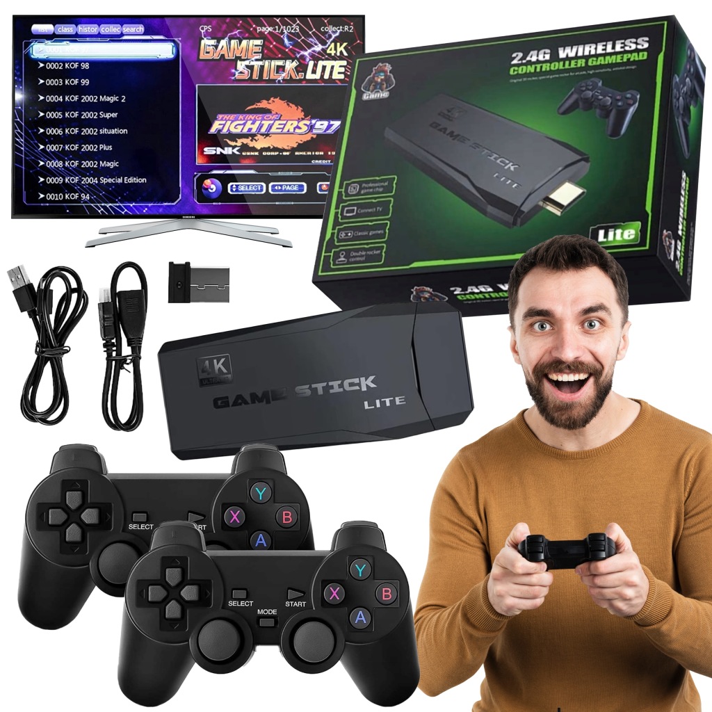 Tv Hra Mini Retro Konzola Hdmi Bezdrátová 2xPAD 20000 Her