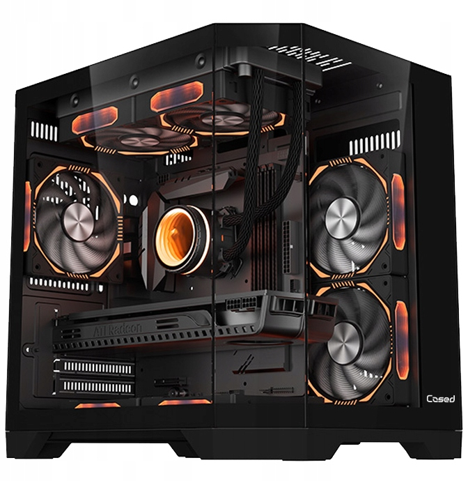 Počítačová Skříň Akvárium Zlomené Sklo Usb 3.0 Vzdušné mATX 1x Rgb ventilátor