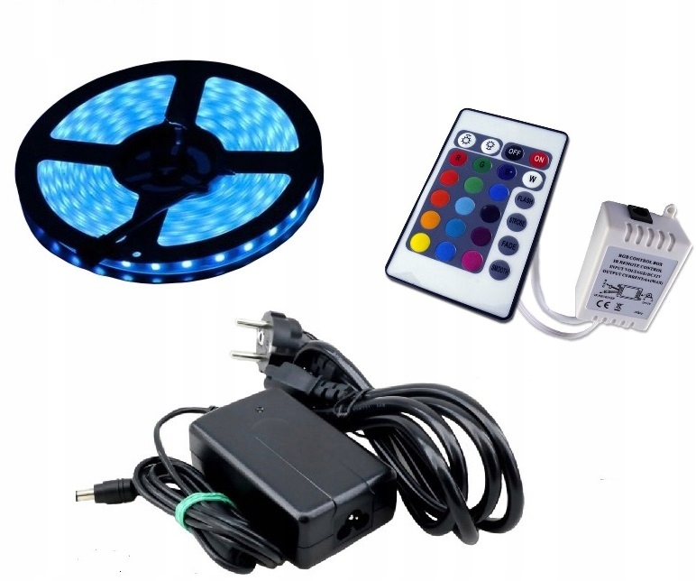 Set Led pásek 300SMD Rgb 5050 IP68 ovladač 5 m