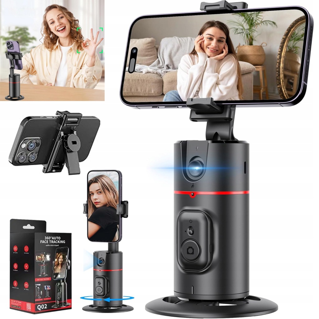 Otočný Držák Na Telefon S Gimbalem Sledující Vaše Pohyb 360° Rotační Stabilizátor