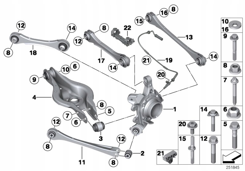 BMW F20 F22 F30 F32 F36 Wahacz Poprzeczny Dolny Tylny Tył Nowy OE 6867540 — zdjęcie 3