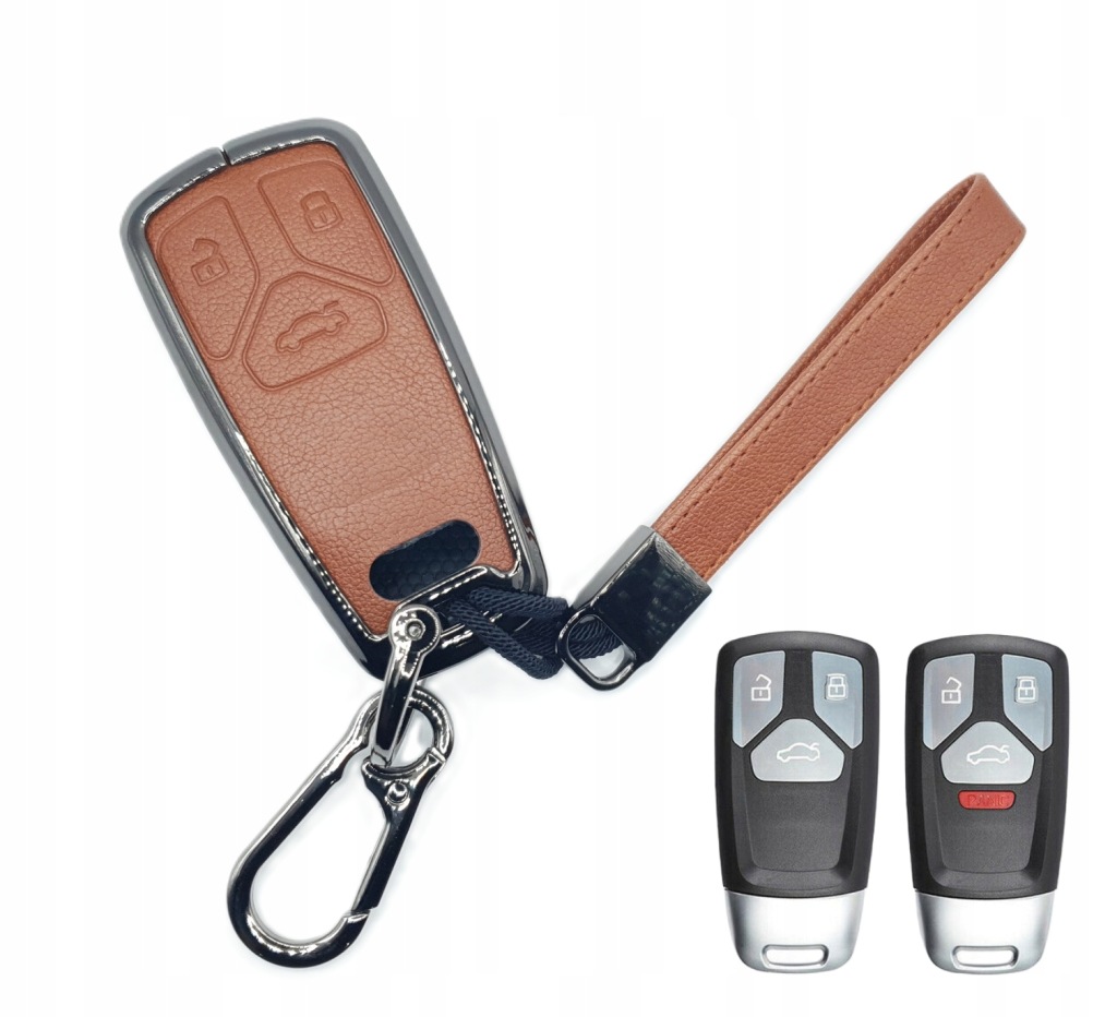 Zdjęcie okazji: Etui pokrowiec smart klucz Audi A4 A5 B9 RS5 Q7 Tt SQ5 SQ7 SQ8 metal skóra