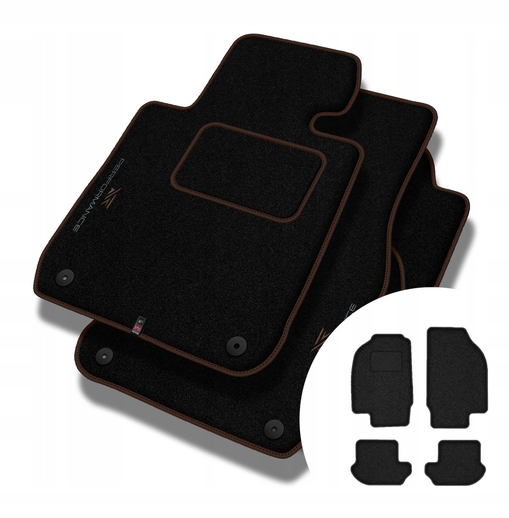 Velurové koberce Performance pro Ford Ka I 2004-2008 po faceliftu, 4 suché zipy