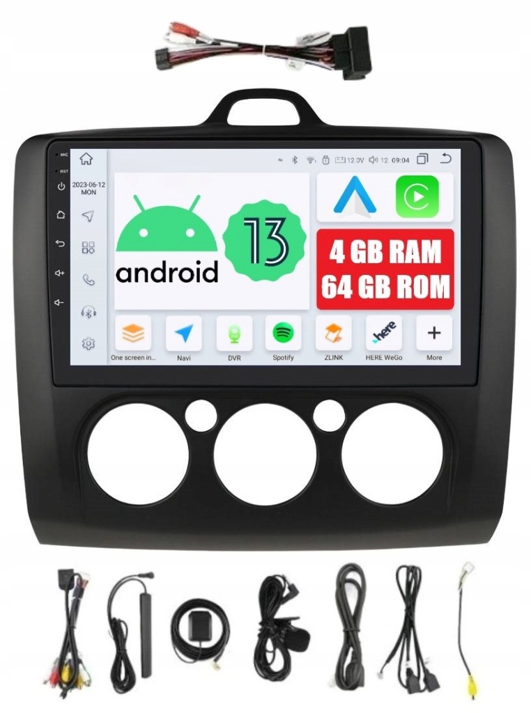 Rádio 2DIN Navigace Android Ford Focus MK2 2 II 4/64 Gb Dsp Carplay Lte