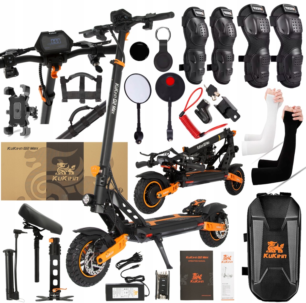 KuKirin G2 Max Elektrické vozidlo 1200W 48V 20.8AH 55KM/H 70KM +9 Dárek