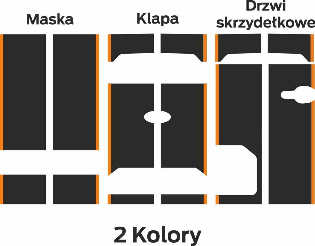 Samolepky na kapotu, zadní část Ford Transit Custom Tourneo