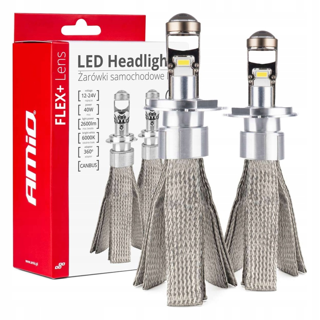 Led automobilové žárovky řady Flex+ H4 čočka 12V 24V 6000K Canbus
