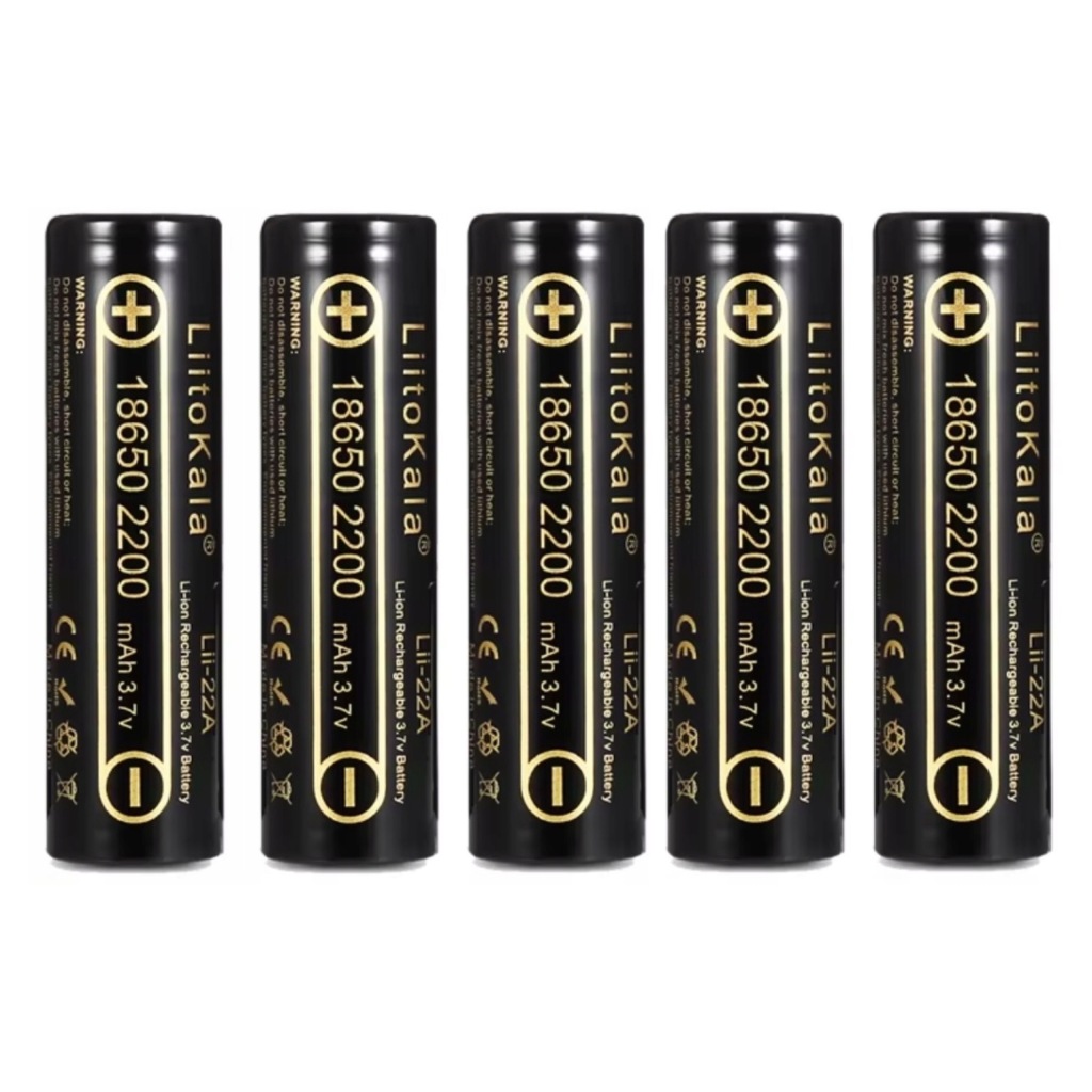 5 kusů Li-Ion článků Liitokala 18650 3,7V 2200mAh Li-22A