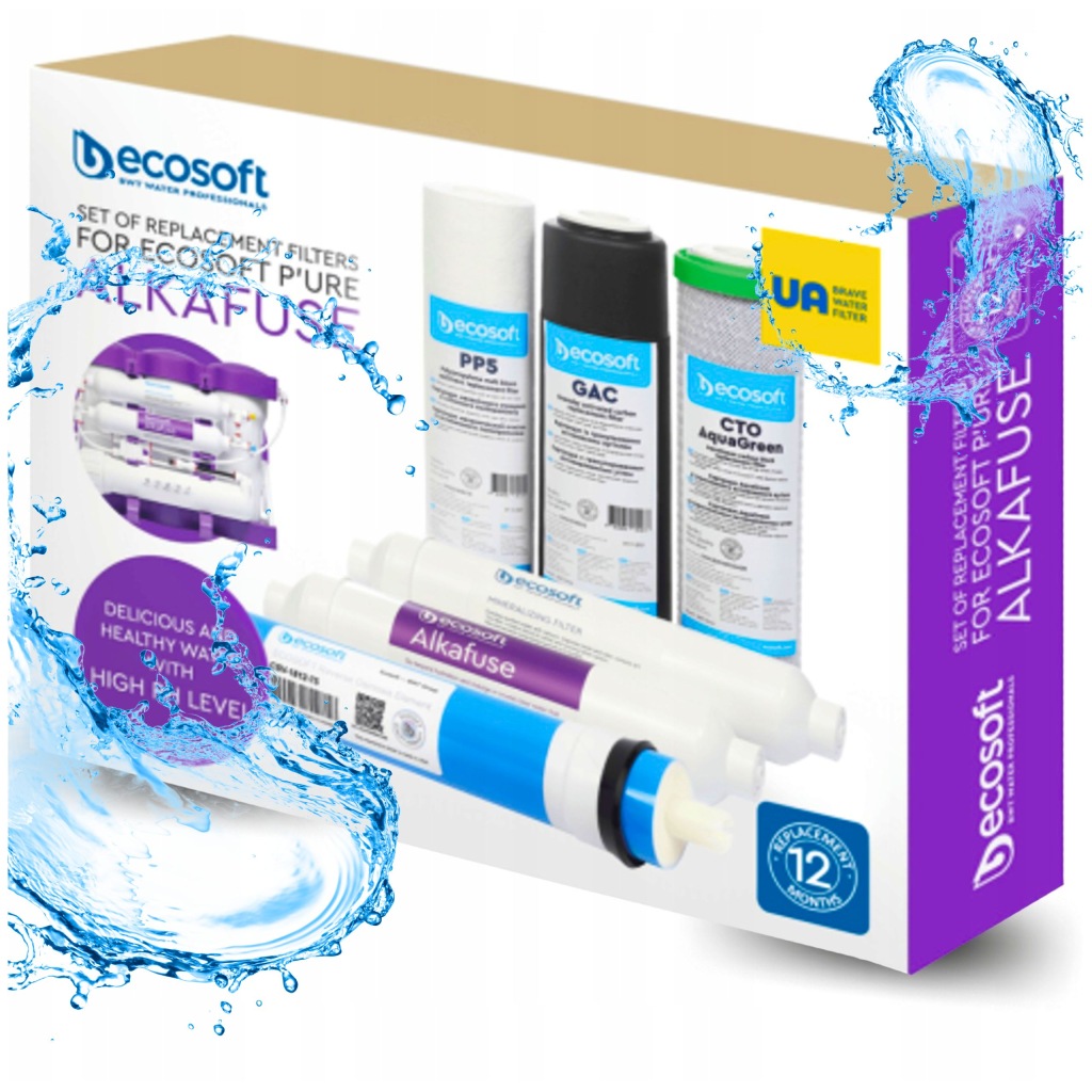 Ecosoft Pure Alkafuse Sada 6 filtrů pro systémy reverzní osmózy zdravě