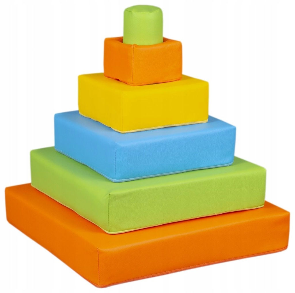 Sada 6 pěnových kostek Pyramida (žlutá, zelená, modrá, oranžová)