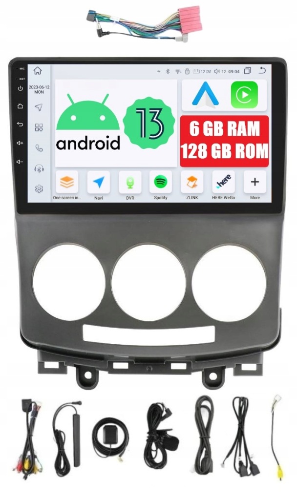 2DIN Rádio Navigace Pro Android Mazda 5 A 1 Cr 6/128 Gb Carplay Dsp Lte