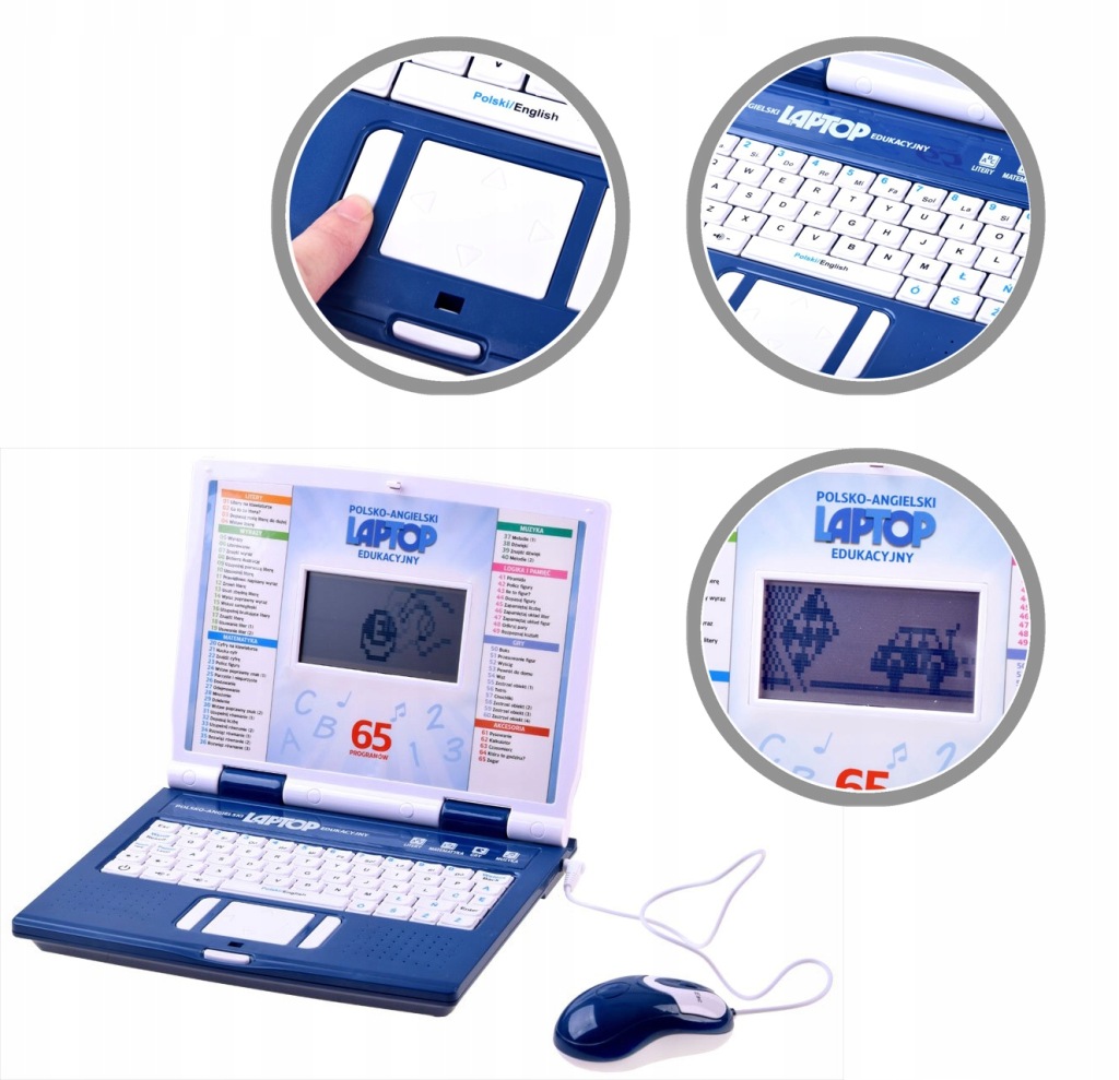Notebook Pro Děti Pl/anglický Vzdělávací 65 Možností Usb
