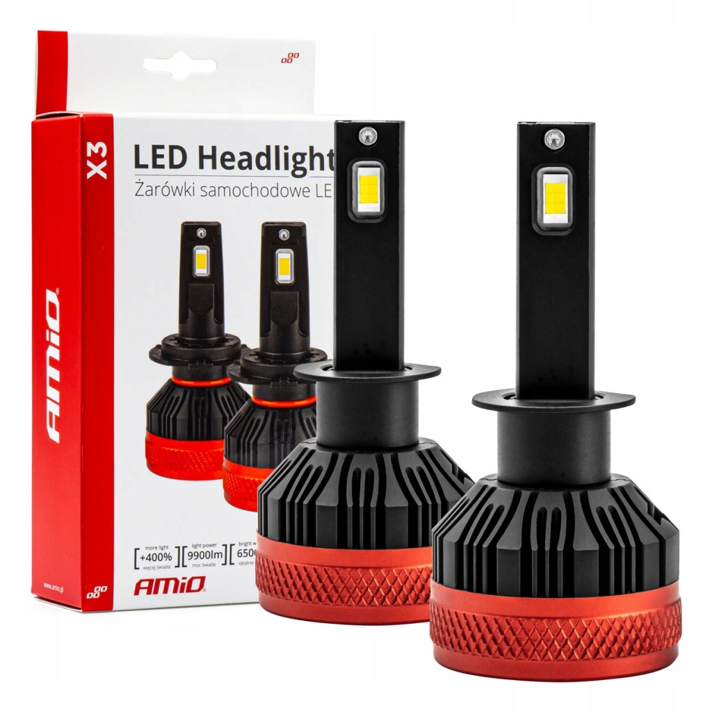 Led autožárovky řady X3 H1 6500K Canbus AMIO-02977