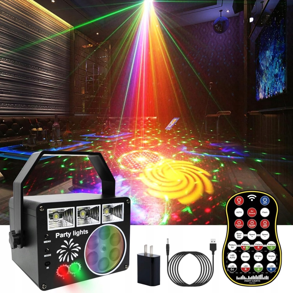Disco Dj Party Projektor DMX Scénické Led Osvětlení Rgb Dálkové Ovládání 5V/10W