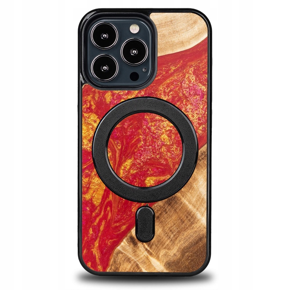 Pouzdro Bewood Unikátní pro iPhone 13 Pro Neonové Paříž s MagSafe