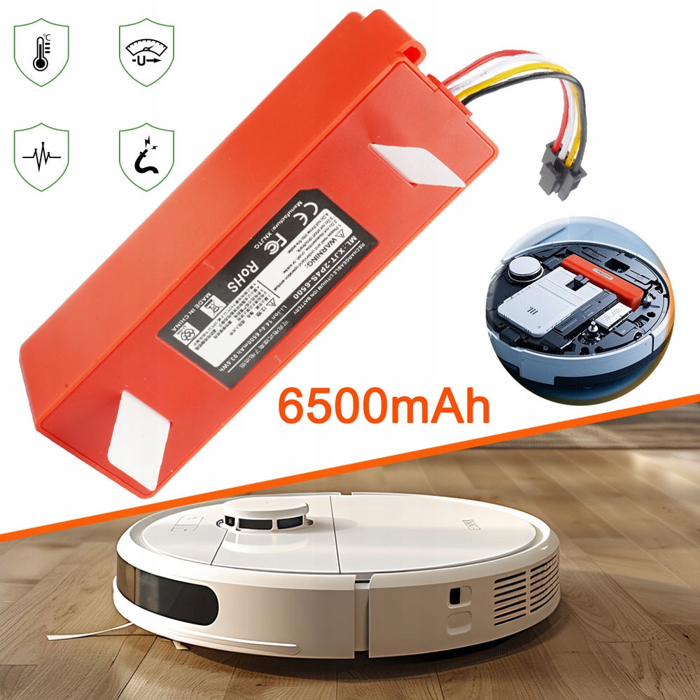 14,4V 6500MAH Akumulátor Pro Xiaomi Roborock S50 S51 S55 Vysavač