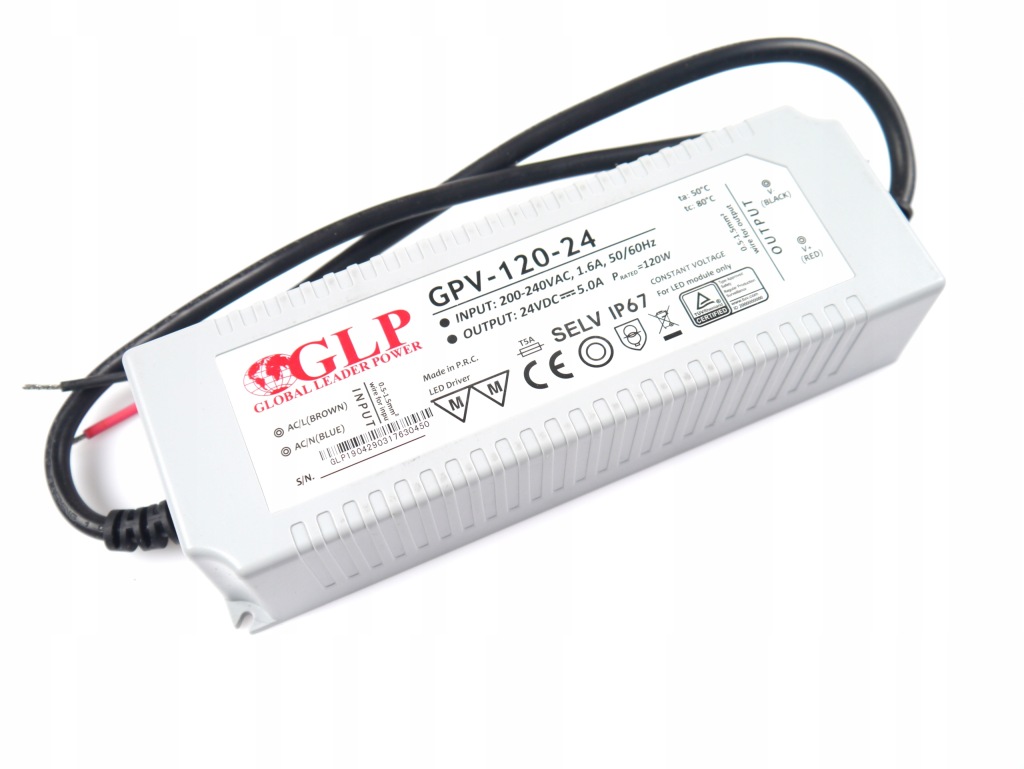 Led zdroj Glp GPV-120-24 120W 24V IP67 Vodotěsný Venkovní