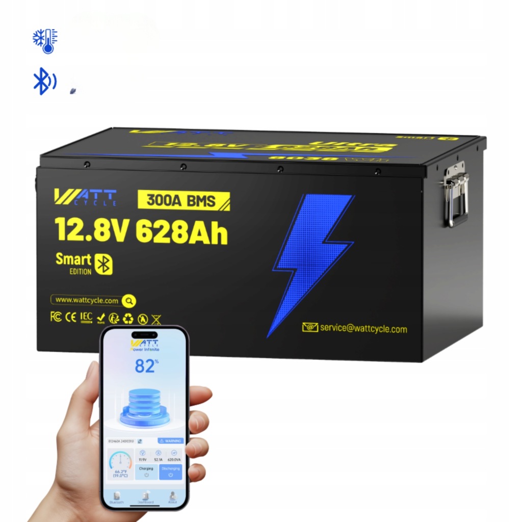 Akumulátor LiFePO4 12V 628Ah Bluetooth, Sklad Energie 8KWh, 300A Bms