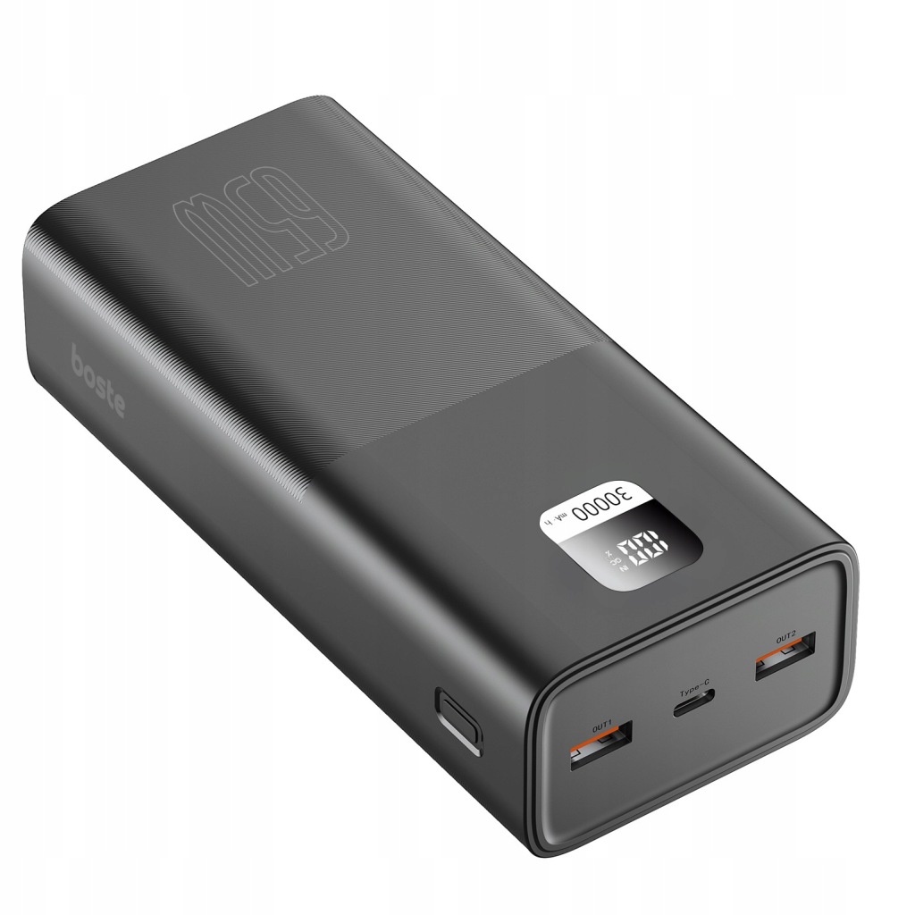 Boste Rychlá Power Banka 30000MAH Usb-c Usb-a 65W Výkonná A Prostorná Pdf Qc LCD