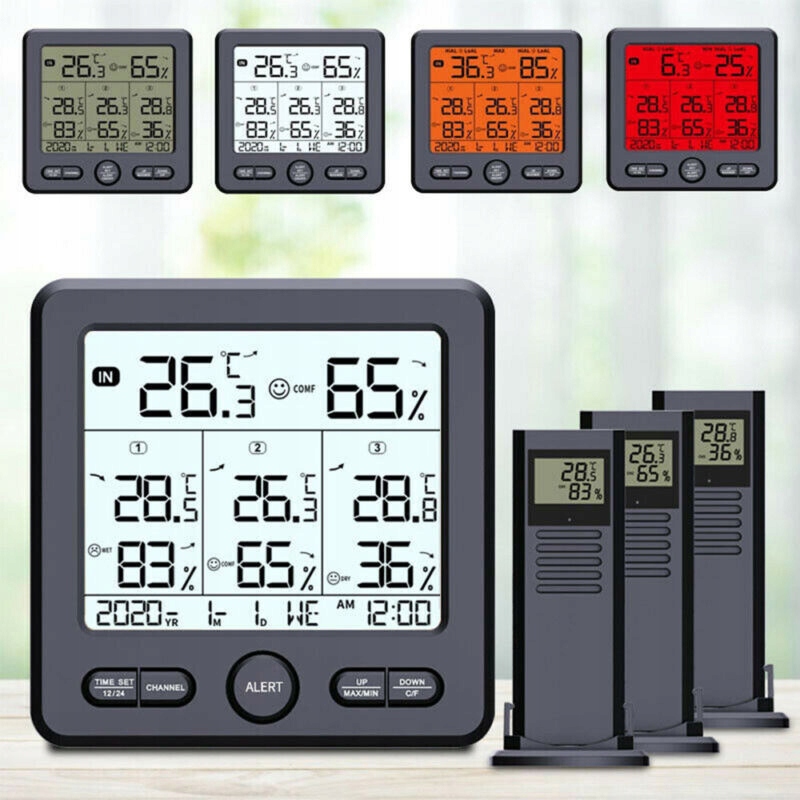 LCD Bezdrátová Meteorologická Stanice, Vlhkoměr 3 Senzory