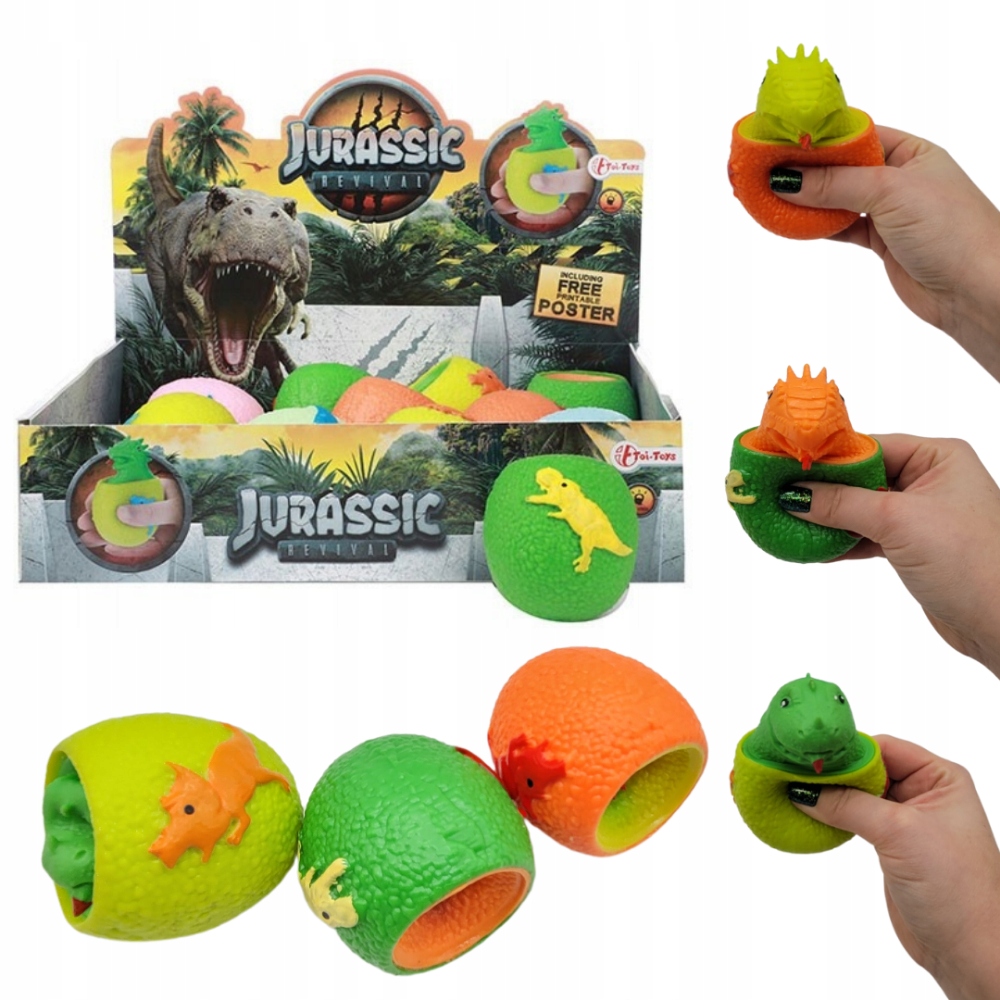 12 kusů Dinosaurus Mačkací Hračka antistresové Stlačitelné relaxační Smyslové