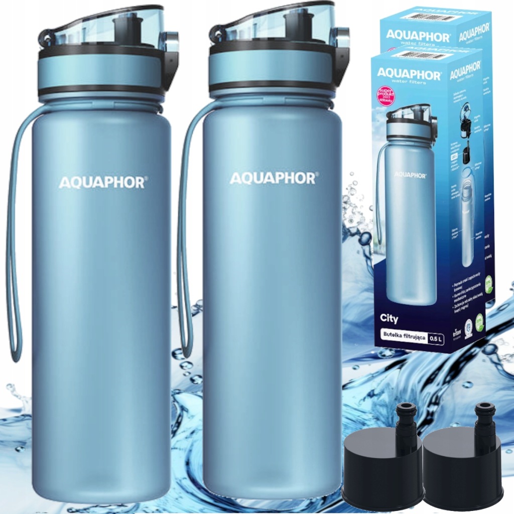 Láhev na vodu filtrační vložka Aquaphor City 0,5 l modrá 2 ks