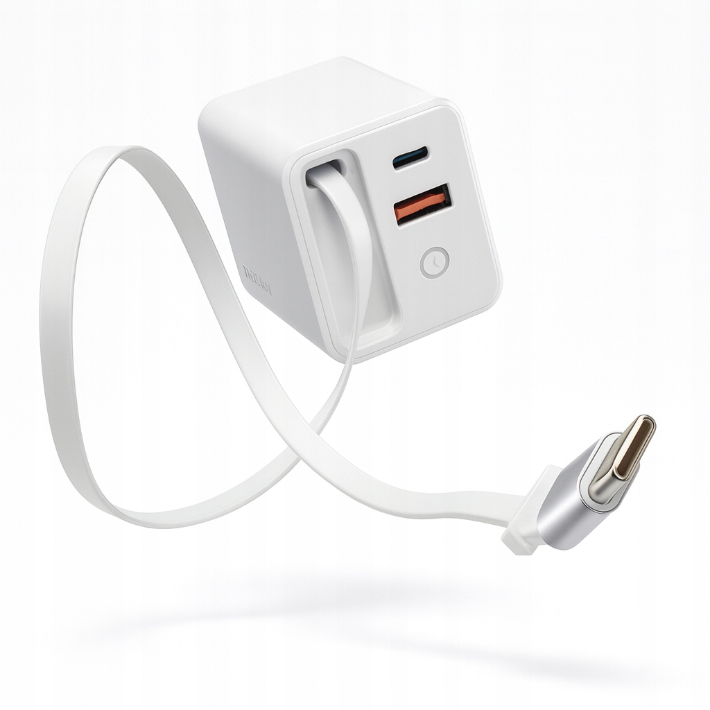 Nabíječka Kostka S Kabelem 80W Gan Usbc Usb C Usb Typ C Pd Rychlá Robustní