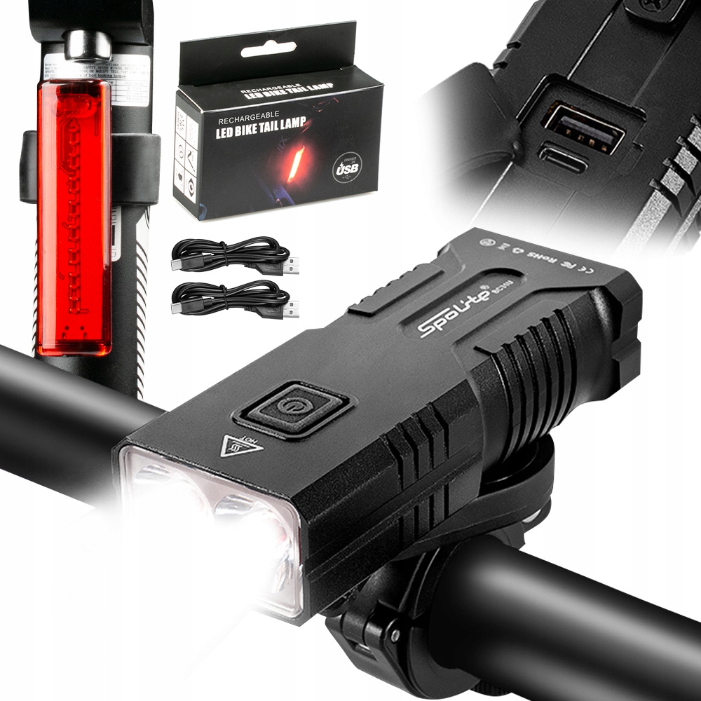Ultra Bright Osvětlení Na Kolo Lampička 3400lm 7 Režimů Zadní Kolo Sada