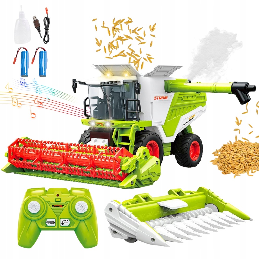 Harvester Traktor S Přívěsem A Tryskem, Gigant, Zemědělský Traktor+pilot